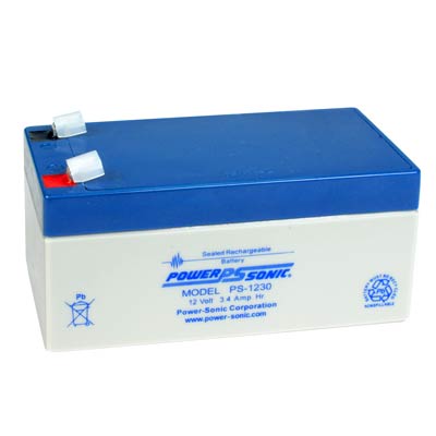 Power Sonic 12V 3.4AH AGM SLA Battery F1 Terminals Spill-Proof Durable Power
