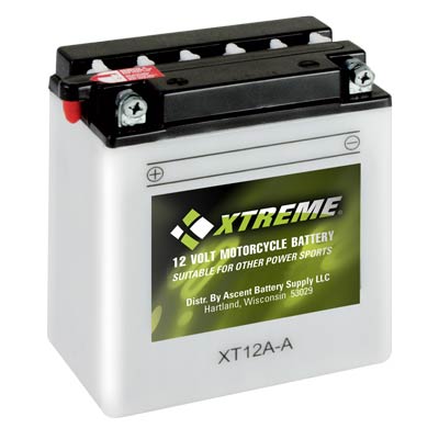 Xtreme 12A-A 12V 165CCA Flooded Powersport Battery for Motorcycles & ATVs
