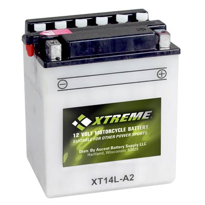 Xtreme Flooded 14L-A2 12V 190CCA Powersport Battery for ATV Motorcycle Snowmobile
