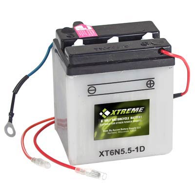 Xtreme 6N5.5-1D 6V Flooded Powersport Battery: Reliable Power for ATV, Motorcycle, Snowmobile