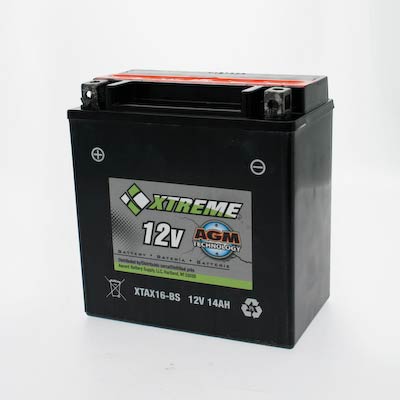 Xtreme 16-BS 12V 230CCA AGM Powersport Battery: High Performance, Spill-Proof