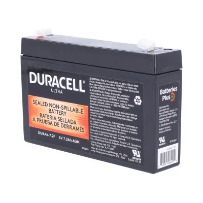 Duracell Ultra 6V 7.2AH AGM Sealed Lead Acid Battery F1 Terminals