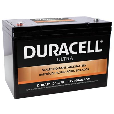 Duracell Ultra 12V 100Ah AGM SLA Battery with M6 Insert Terminals