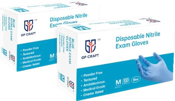 GP Craft Blue Nitrile Exam disposable glove, 4 mil 100/BX 10 BX/CS 1000 $4.60/Box- CGP40