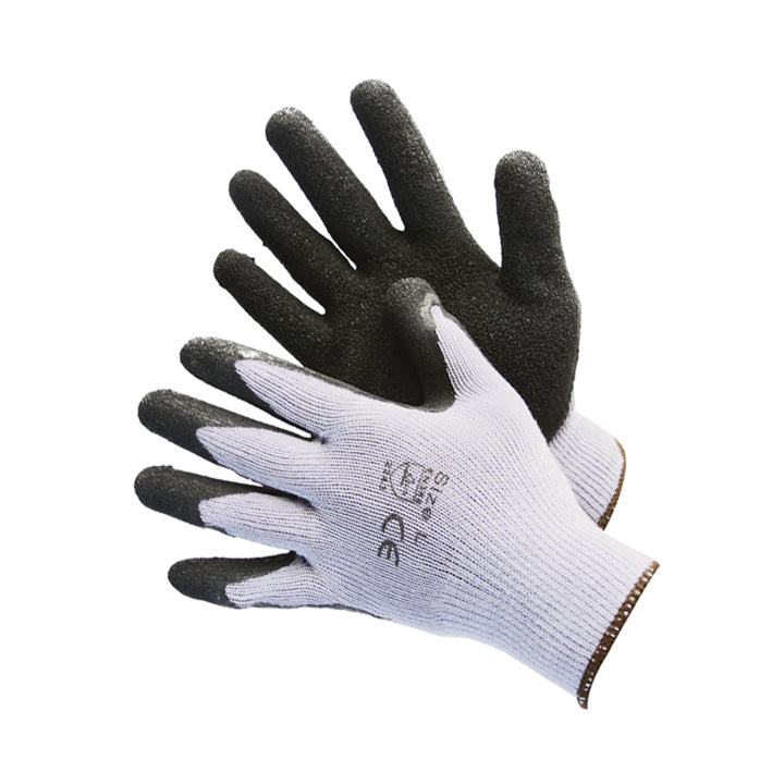 Major Gloves 10-Gauge String Knit Work Gloves Black Latex Palm