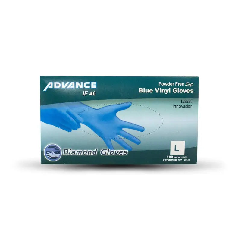 Disposable Gloves Diamond Advance Blue Vinyl Industrial Gloves 4 Mil CDV46 - Gloves