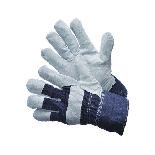 Major Gloves and Safety Denim Cuff Patch Palm Work Gloves Large