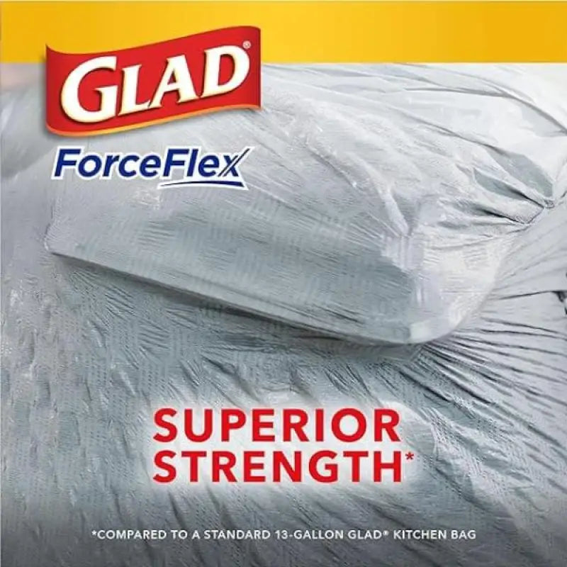 Glad ForceFlex Tall Kitchen Drawstring Trash Bags 13 Gallons White Trash Bags C78750