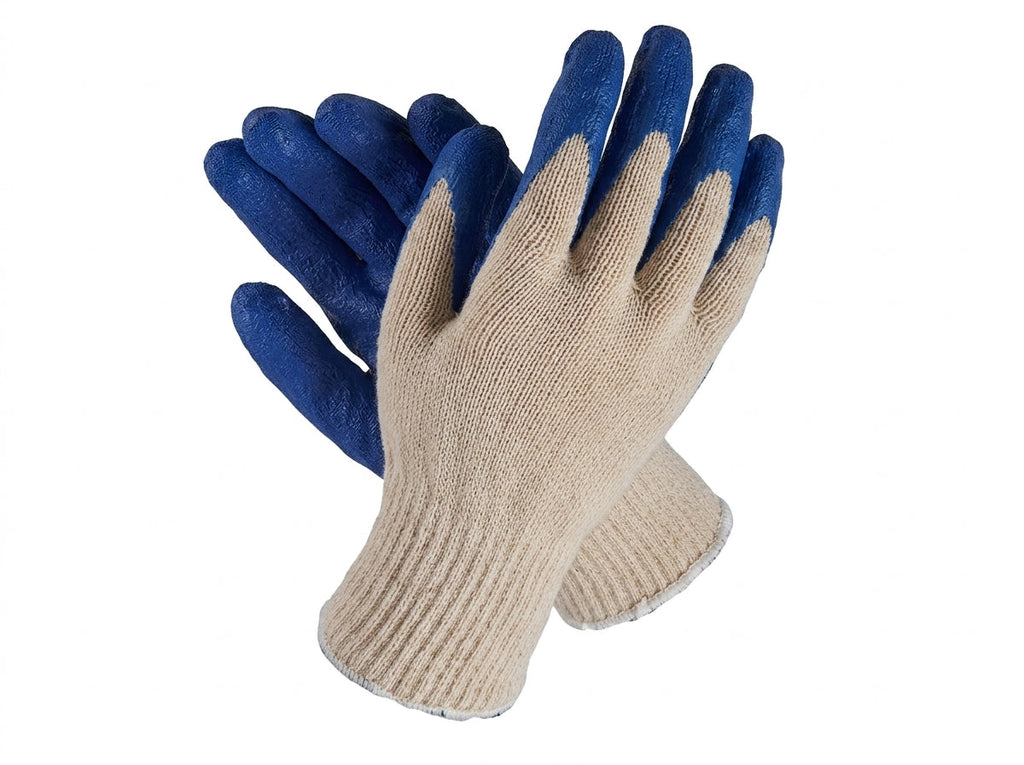 VizoCare Tuff Gard String-Knit Work Gloves Blue Latex Palm
