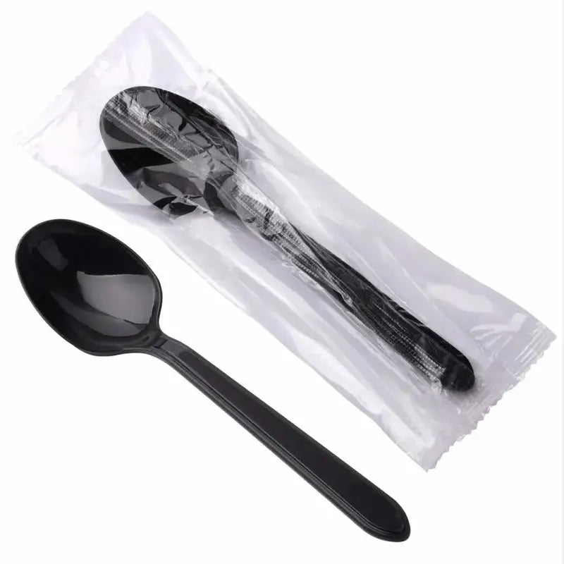 Plastic Disposable Black Soupspoon 2.5g 1000pcs bulk/bag/ctn - Cutlery