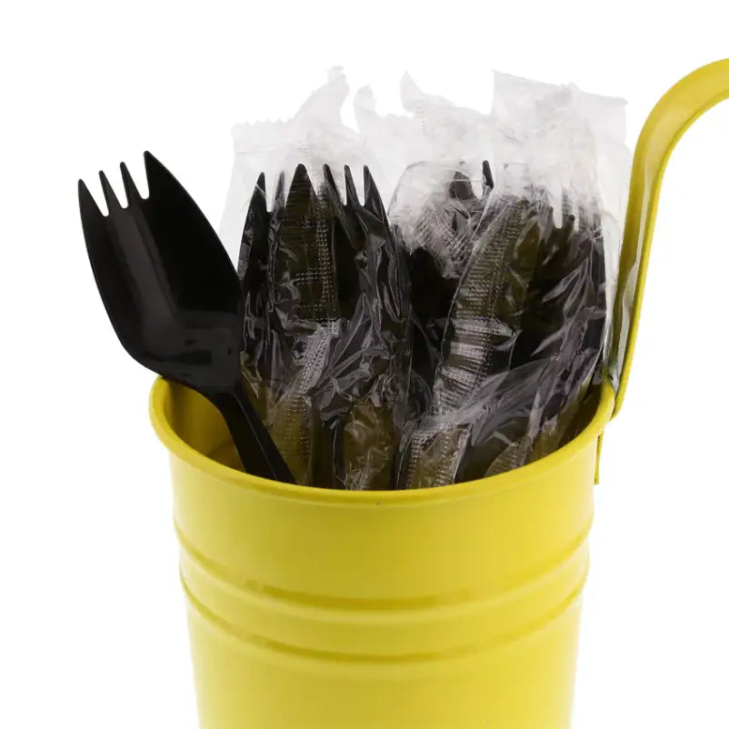 Plastic Disposable Spork Black 2.5g 1000pcs bulk/bag/ctn - Cutlery